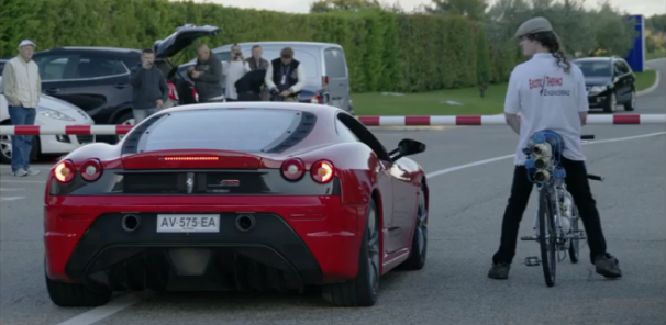 Rocket Bicycle VS Ferrari F430 Scuderia