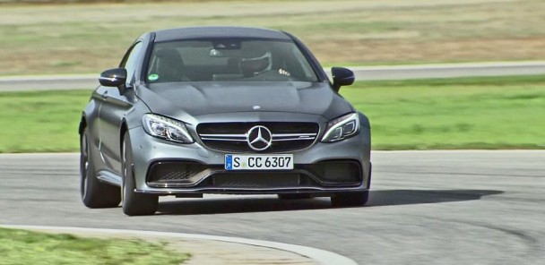 2016 Mercedes-AMG C 63 S Coupe on Racetrack (Designo Selenit Grey Magno)
